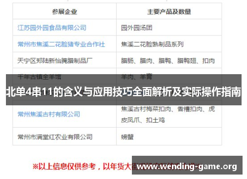 北单4串11的含义与应用技巧全面解析及实际操作指南