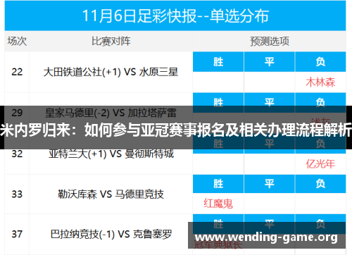 米内罗归来：如何参与亚冠赛事报名及相关办理流程解析